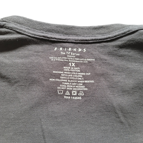 Friends The TV Series Black Crew Neckline Short Sleeve Cropped Raw Hem Top - Picture 6 of 8